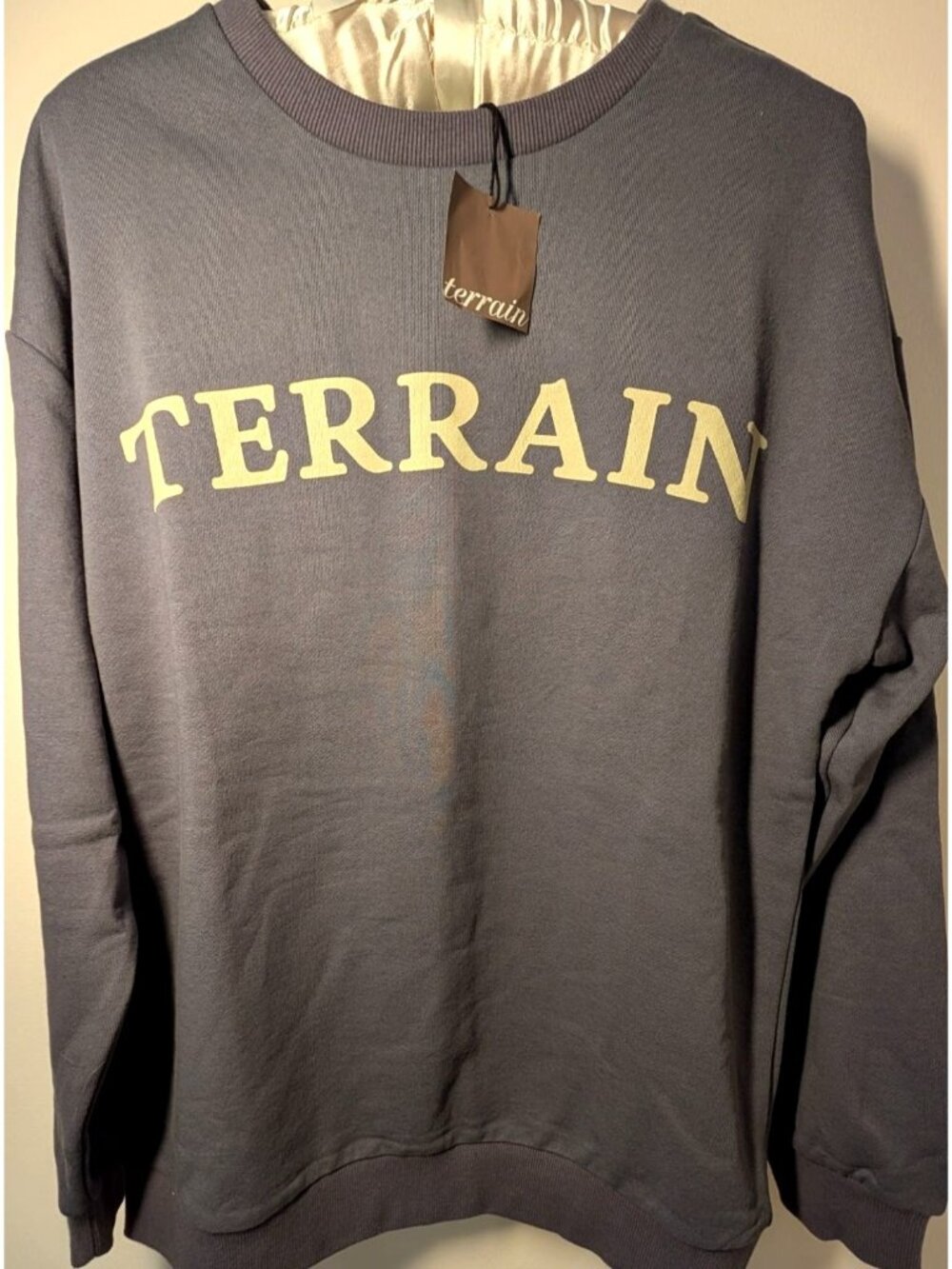 NEW Blue Terrain Cotton Sweatshirt, Size Medium